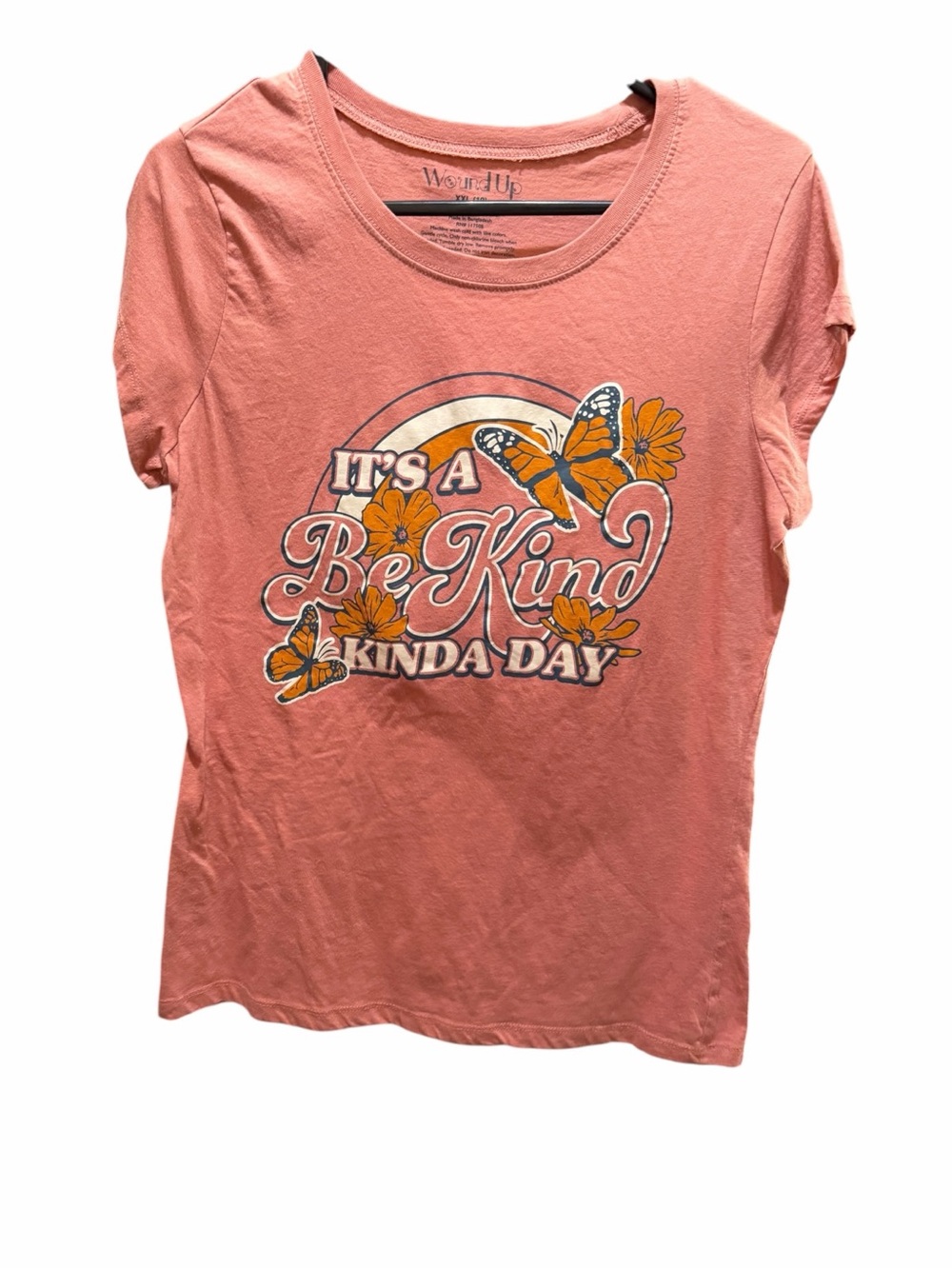 Wound Up Coral Crew Neck Tee